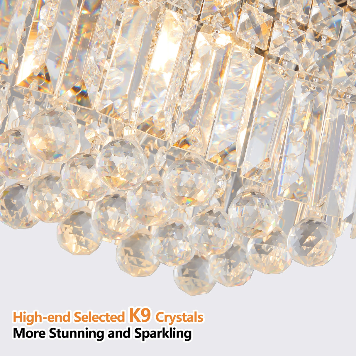8-Light Modern Crystal Chandelier Chrome color Rectangle Chandelier Contemporary Pendant Light Fixture (Bulb Not Included)