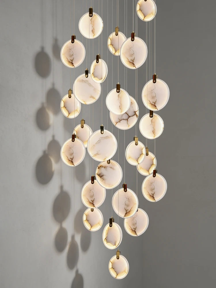 Staircase Pendant Light Lustre Minimalist Duplex Loft Marble Chandelier Villa High Ceiling Hanging Lamp Long Stair Chandelier