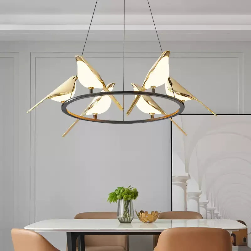 Modern Magpie Ceiling Chandelier Bedroom Bird Led Lighting Creative for Living Dining Table Lamps Room Home-appliance Decoration