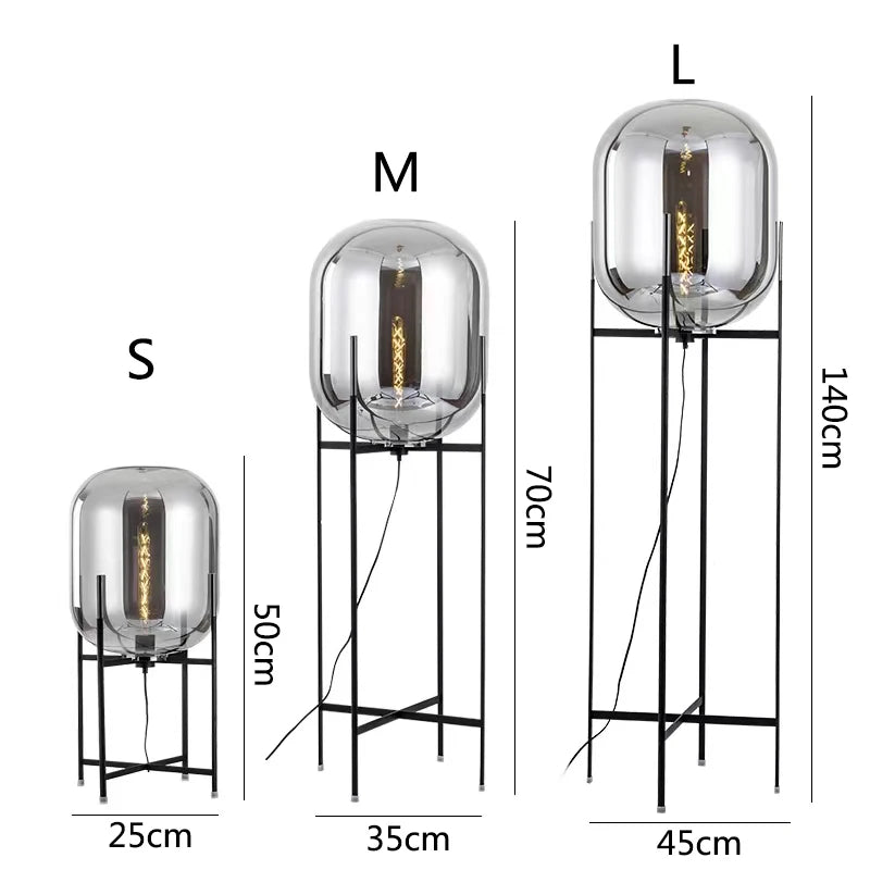 Modern home decors lighting Nordic floor light LED living room standing fixtures study bedroom glass table lamps