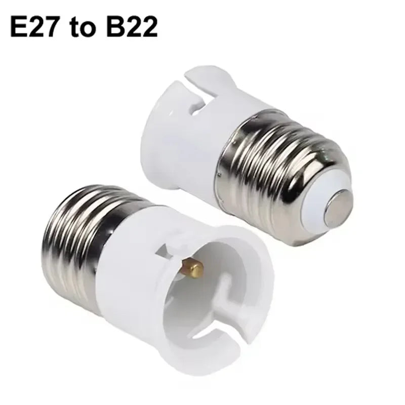E27 to B22 Light Socket Adapter Converter (1/3/6/10 Pack) - AC 110V-220V Screw to Bayonet Bulb Holder Extender for LED Lamps