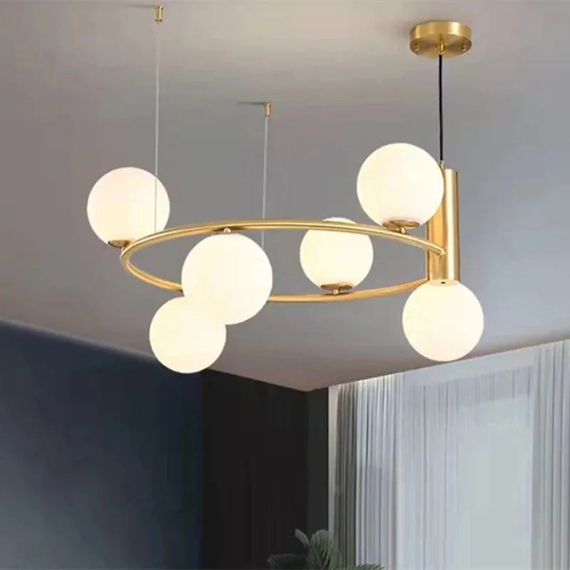 Nordic Designer Led Ceiling Chandelier Glass Lampshade G9 for Living Room Center Table Bedroom Pendant Lights Home Decors Fixture