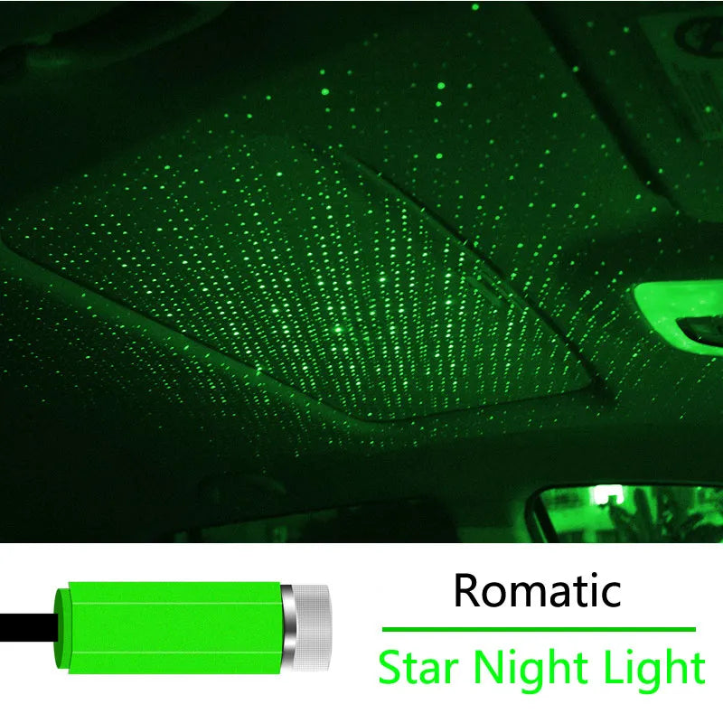 A galaxy-like atmosphere in your car with the USB-powered Romantic LED Car Roof Star Night Light Projector.