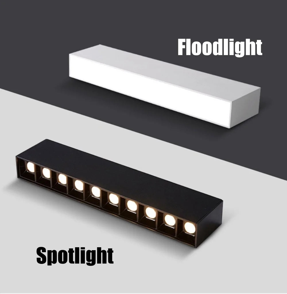 Anti-Glare Linear Surface Mounted LED Grille Downlight - 10W 20W 30W 40W