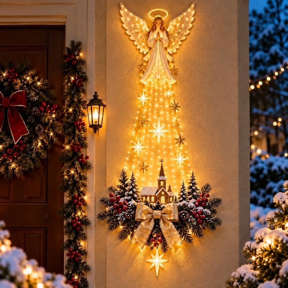 Wall Mounted Lighted Wall Decoration Warm White Lights Snow Trail Shape Light-emitting Birth Scene Wall Decoration