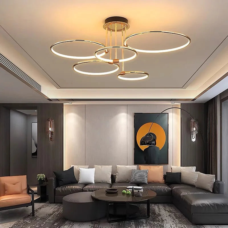 Modern Living room Ring Chandelier Nordic New Design Ceiling Lamps for Bedroom Dining room Decor Lamp Kitchen Pendant Lighting