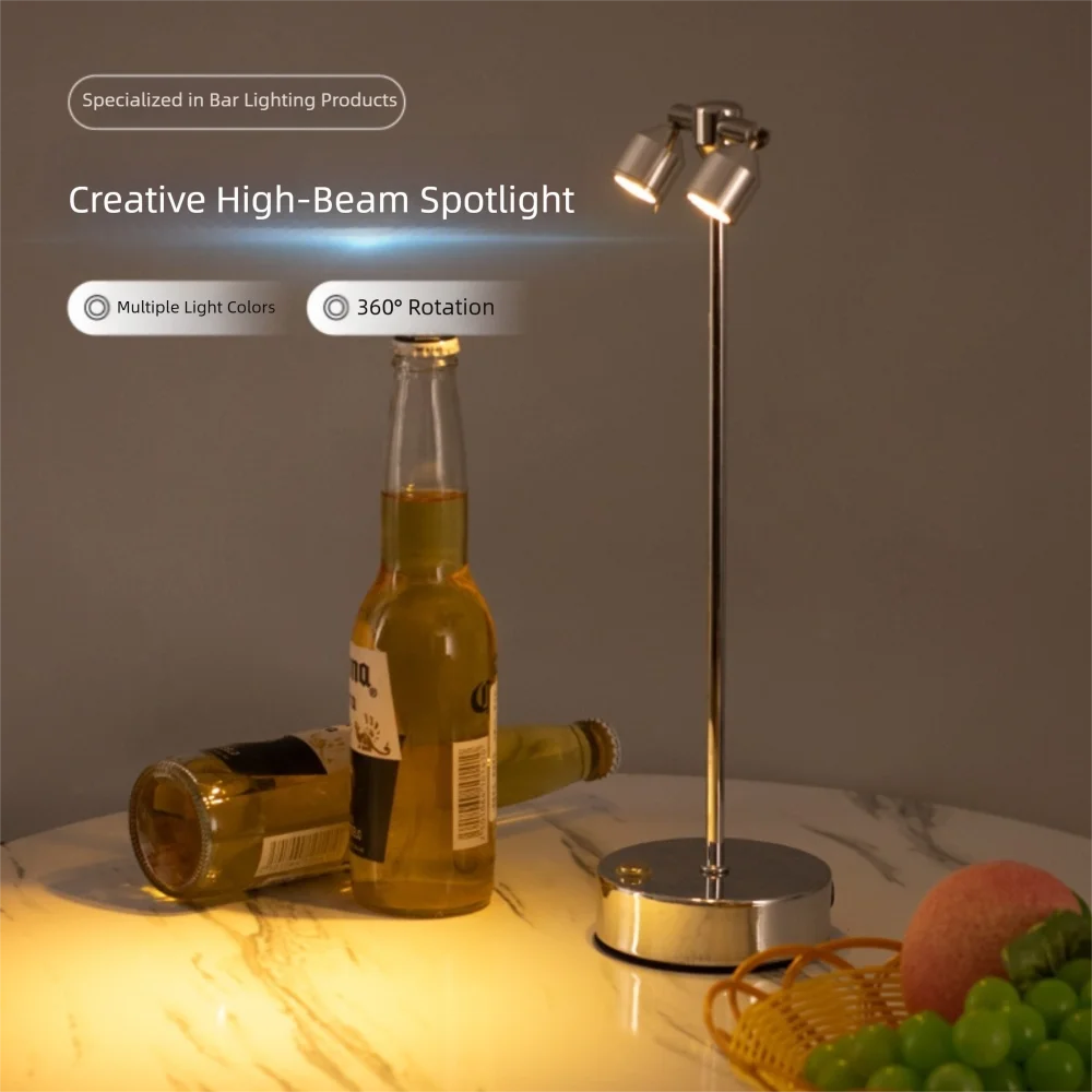 Creative Retro LED Touch Desk Lamp Charging High Pole Spotlights Decoration Lamp Bar Cafe