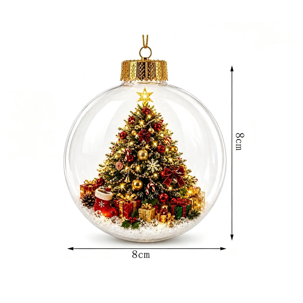 Glowing Lighted Christmas Ball Ornament Glass Hanging Pendant for Christmas Tree Holiday Home Party Decoration Christmas Party