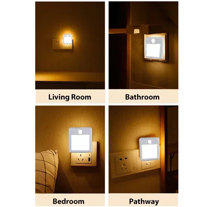Plug-in LED Motion Sensor Night Light - EU/US/UK/AU - Dusk to Dawn Sensor