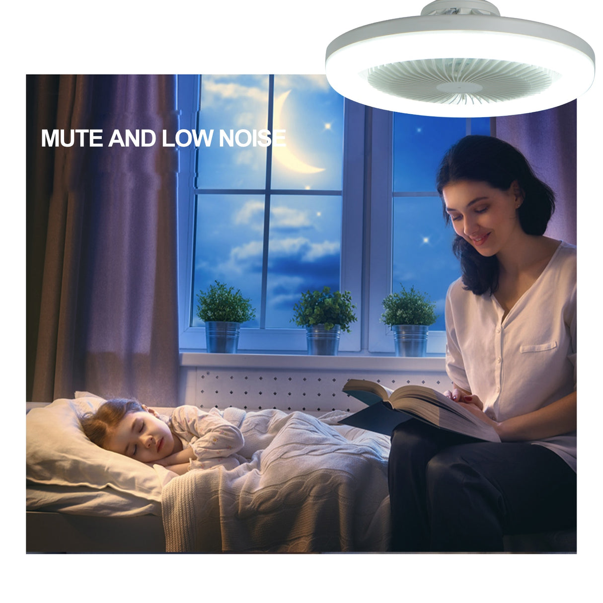 E27 Bedroom Ceiling Fans Lamp Cooling Fan Children Night Light LED Chandeliers Lights Living Room