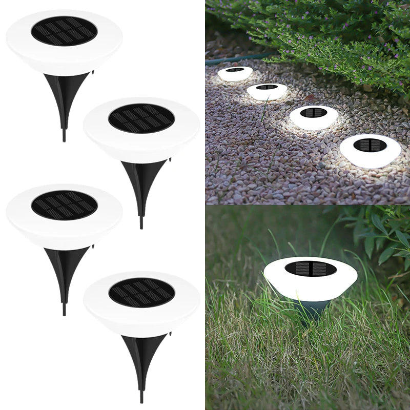 14 LED Solar Ground Lights - Waterproof Outdoor Disk Lights for Garden & Pathway