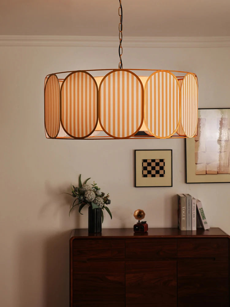 Classical Hanging Chandelier Light Fixture Chinese Cloth Pendant Lamp for Dining Room Kitchen Living Room Bedroom