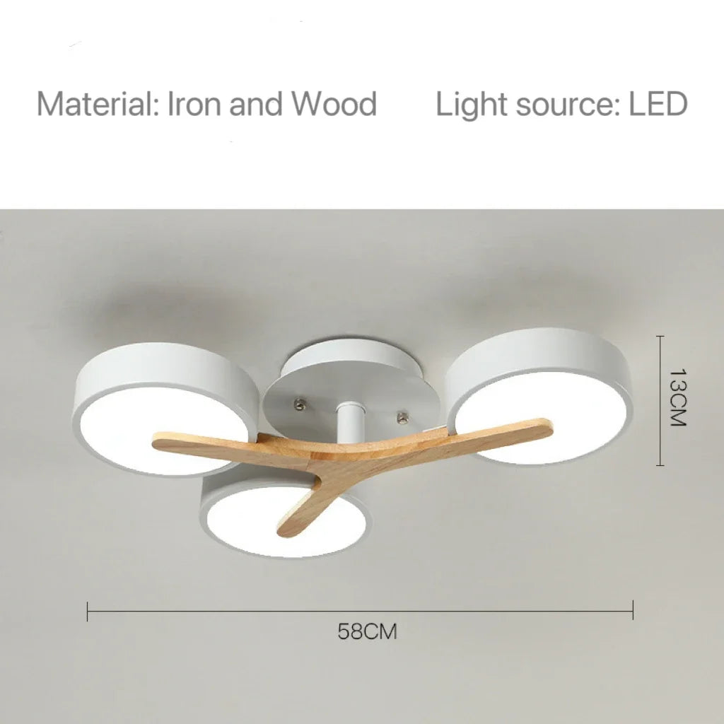 Nordic Modern Macaron Ceiling Lamp Chandelier Bedroom Minimalist Wood Home Decor Living Room Kitchen LED Lighting Fixtures
