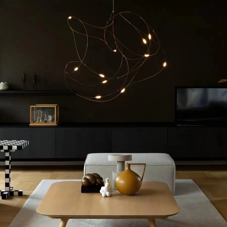Flock of Light LED Chandelier art Firefly lamp Engineering minimalist dining lamp Hotels foyer Kitchen island counter star Lamp