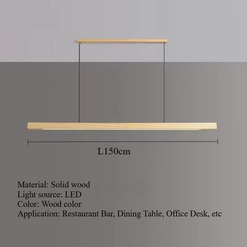 Nordic Walnut Solid Wood Pendant Light LED for Dining Tables, Study Rooms, Bar Counters, Office Desks, Indoor Home Lighting