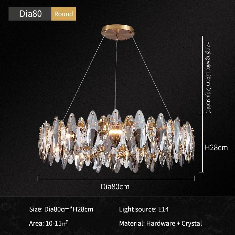 Ceiling Chandeliers 2026 New Modern Luxury Crystal Indoor Pendant Lamp for Living Dining Room Decor Hanging Light Lustre Fixture