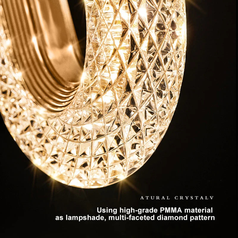 Modern Crystal LED Pendant Lamp - Luxury Indoor Lighting for Home Decor