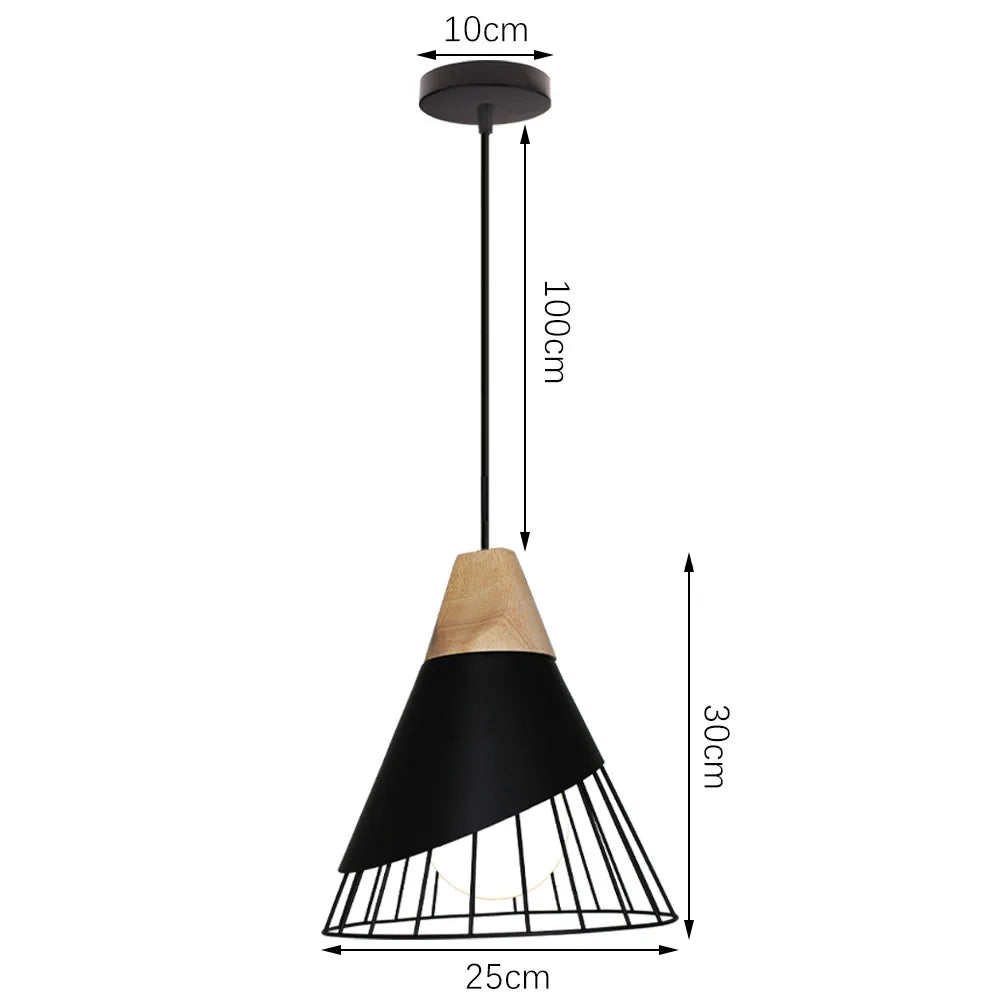Modern Simple Pendant Lights Wood Nordic E27 Hanging Pendant Lamps Restaurant Bar Living Room Bedside Lighting Fixture Luminaire