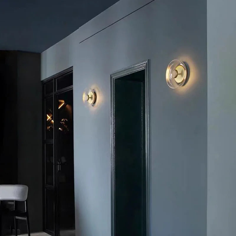Modern Wall Lamp Glass Led Lighting Bowl Hanging Sconces Nordic Living Bedroom Bedside lamp kitchen Indoor Decors Light Fixtures