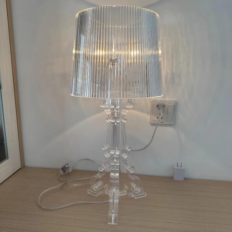 Nordic Designer Transparent White Baroque Ghost Table Lamp Bedside Sofa Lighting Decoration LED Ambient Light