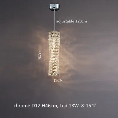 Modern Luxury K9 Crystal Led Dimmable Pendant Lights Living Dining Room Ring Hanging Lamp Lustre Led Suspend Lamp Decor Fixture