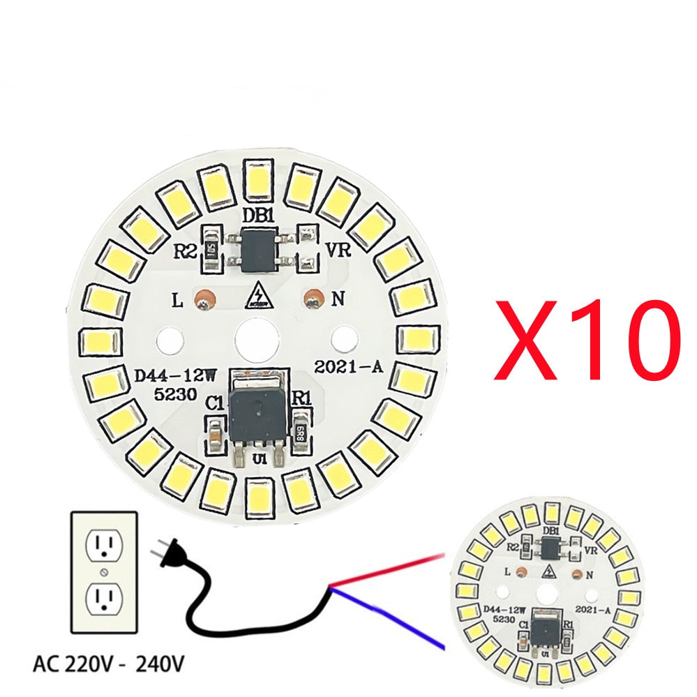 LED Bulb Patch Lamp SMD Plate Circular Module Light Source Plate For Bulb Light AC 220V-240V Led Downlight Chip Spotlight LED
