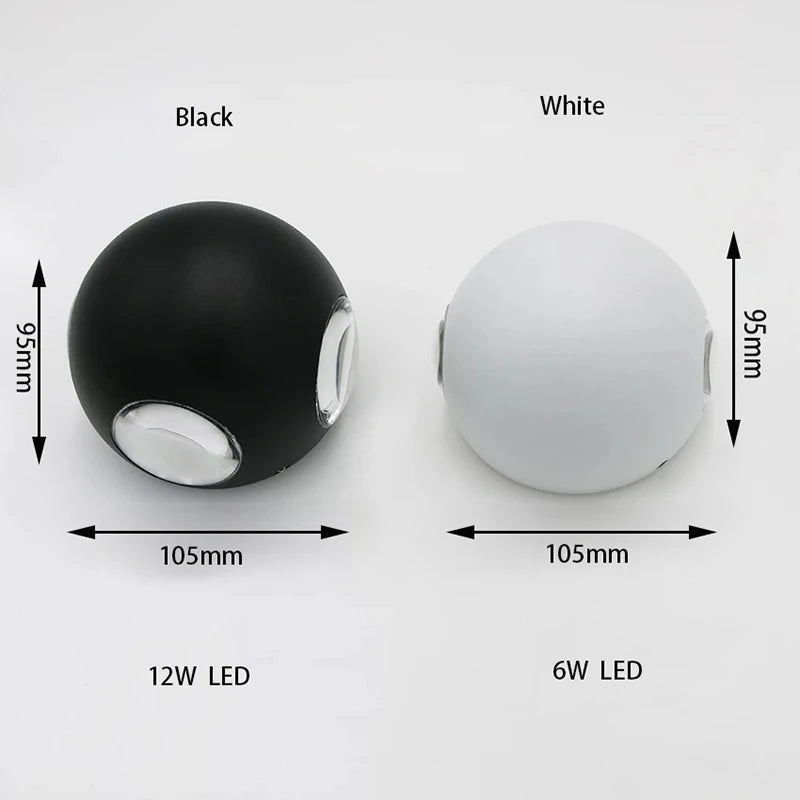 Outdoor Waterproof Up and Down LED Wall Lamp - Modern Aluminum Exterior Sconce Light Fixture for Courtyard, Balcony, Porch & House Facade