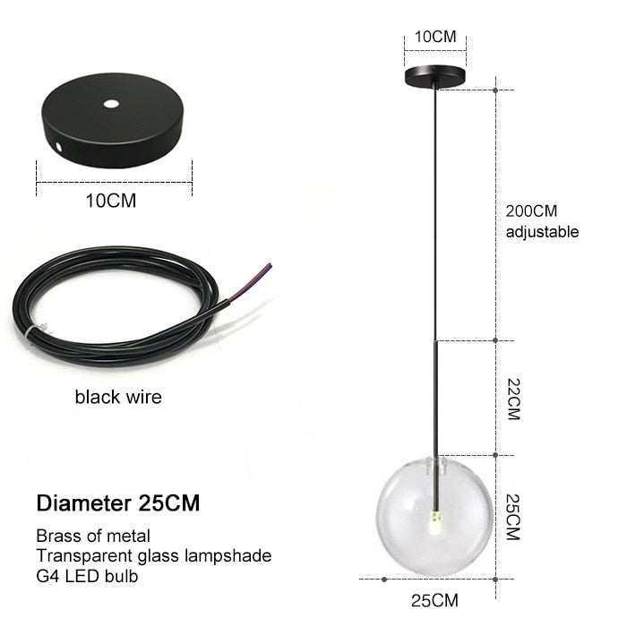 Nordic Modern Chandelier Pendant Lights Fixture Glass Ball Lampshade Bedroom Dining Room Hanging Lamp Restaurant Decor Lustre