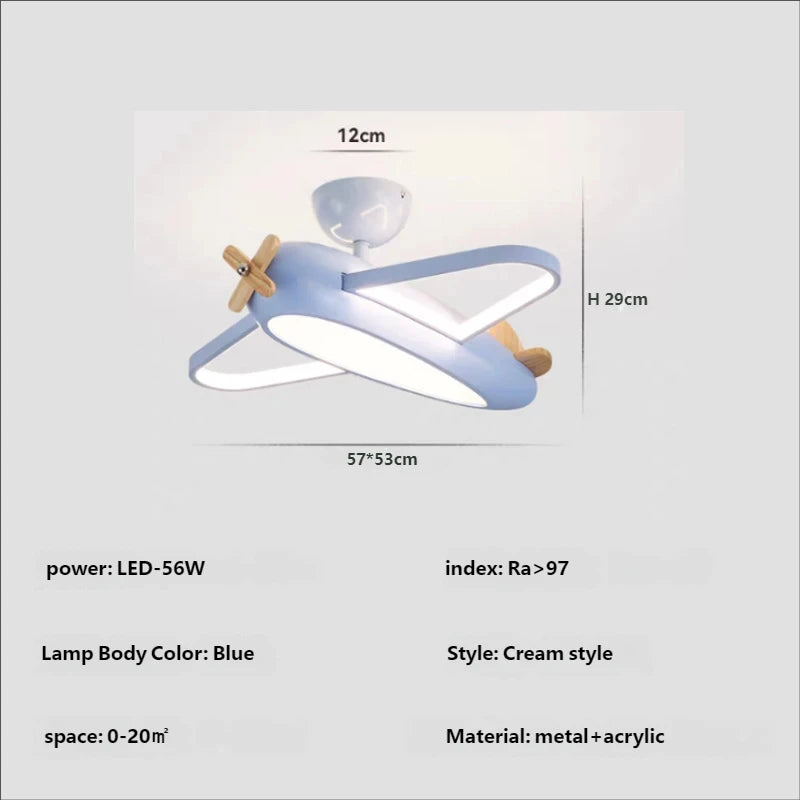 2026 Children's Room Airplane Chandelier - Creative LED Bedroom Pendant Light