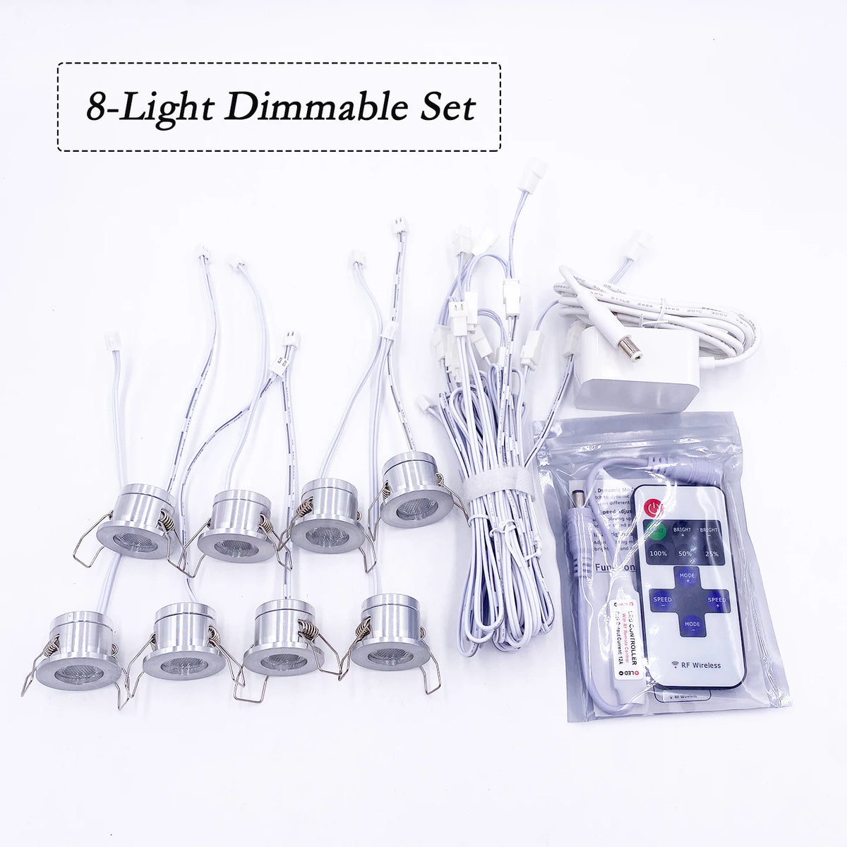 1W 12V Embedded Mini LED Downlight Kit with 100-240V Transformer - Glare-Free Dimmable Spotlight (28mm Cutout) for Indoor Decor