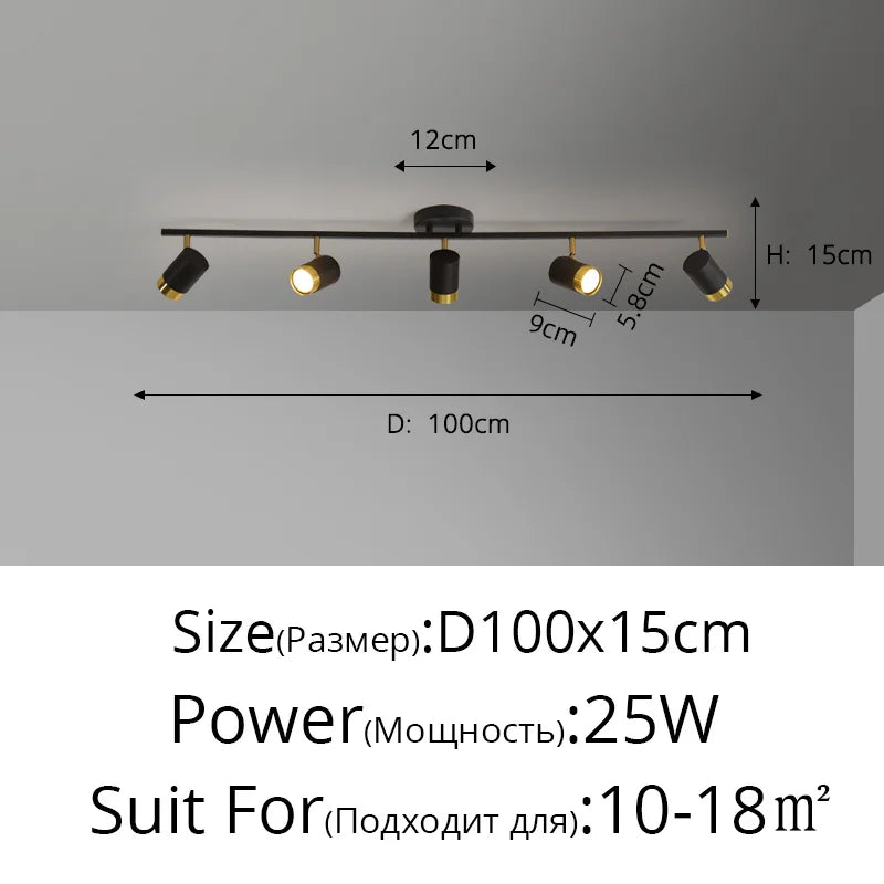 Corridor Led Chandelier With Spotlights Nordic Strip Ceiling Lamp For Living Room Bedroom Balcony Home Decors Lighting Fixtures