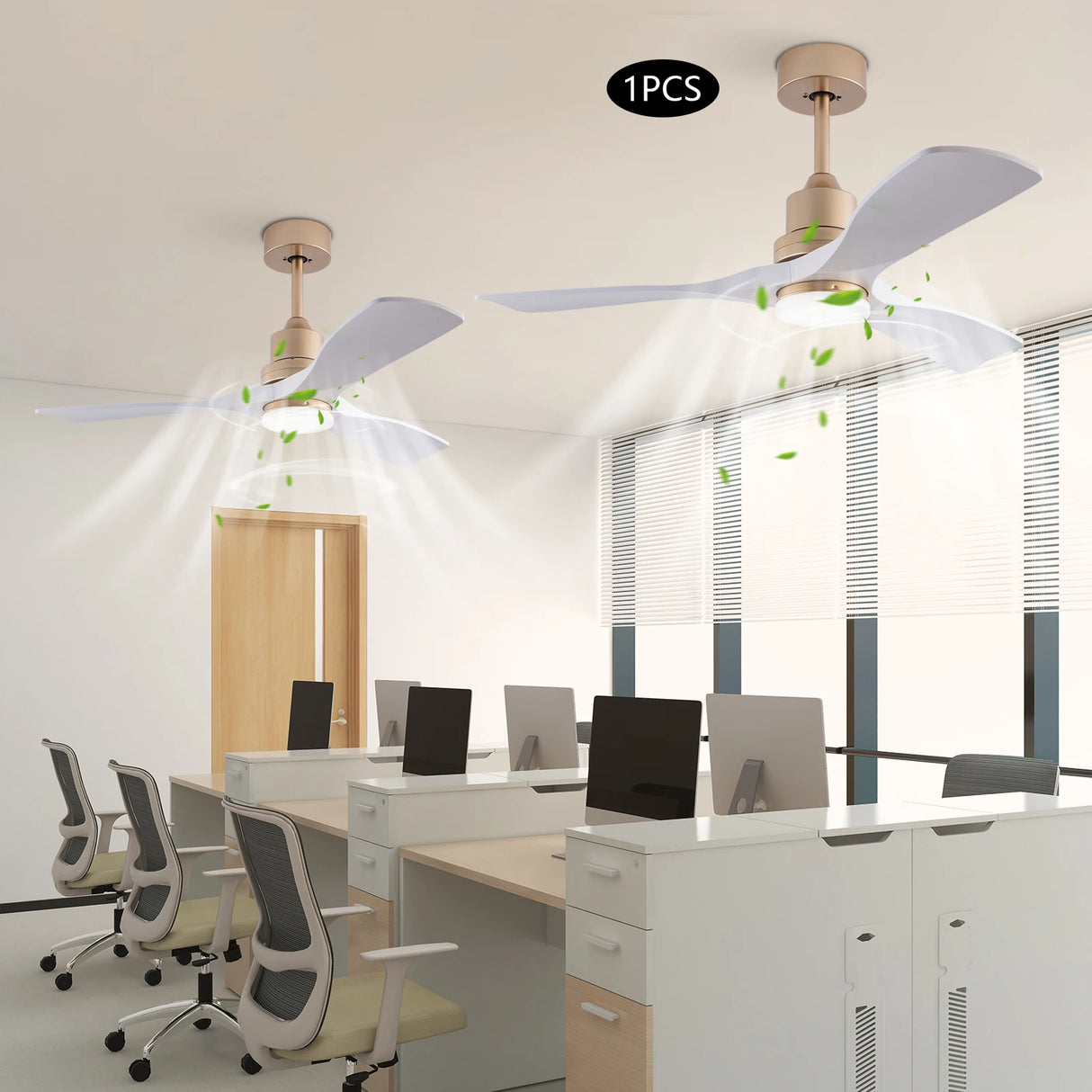 48 inch Indoor Ceiling Fan with LED Light, Ceiling Fan with Light and Remote, Modern Ceiling Fan for Bedroom Living Room