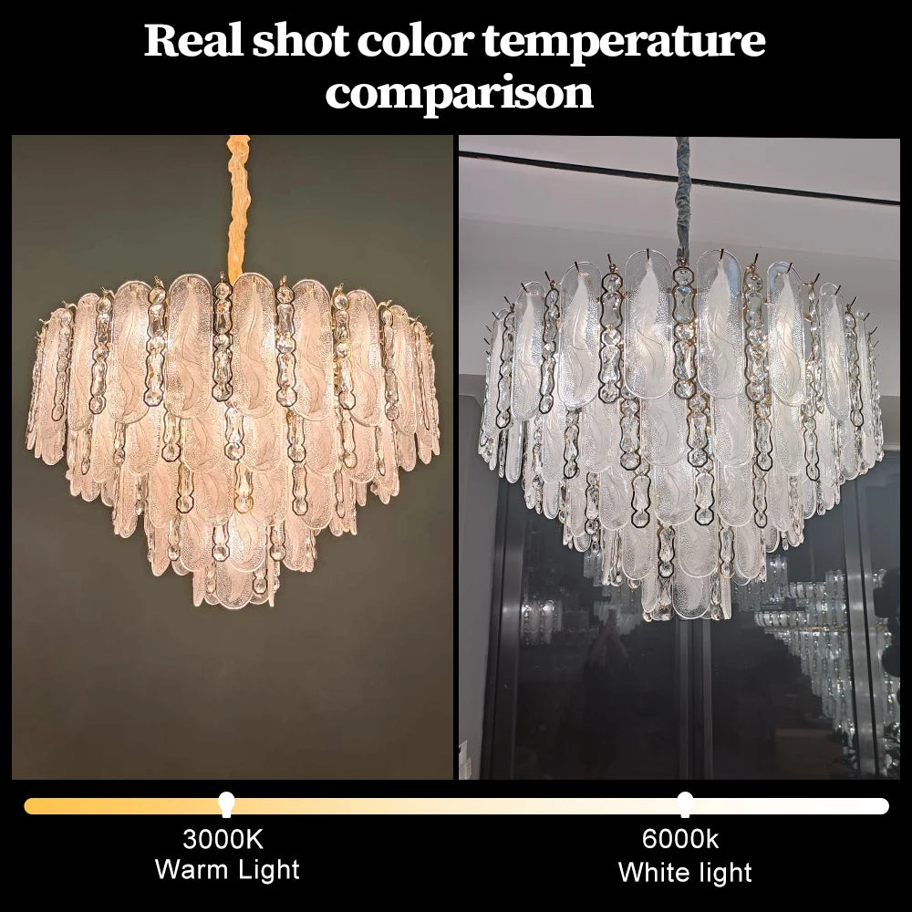 Luxury Large Crystal Chandelier High Ceiling Vila Living Room Rose Gold Crystal Pendant Lights Chandeliers Vintage Lighting Lamp