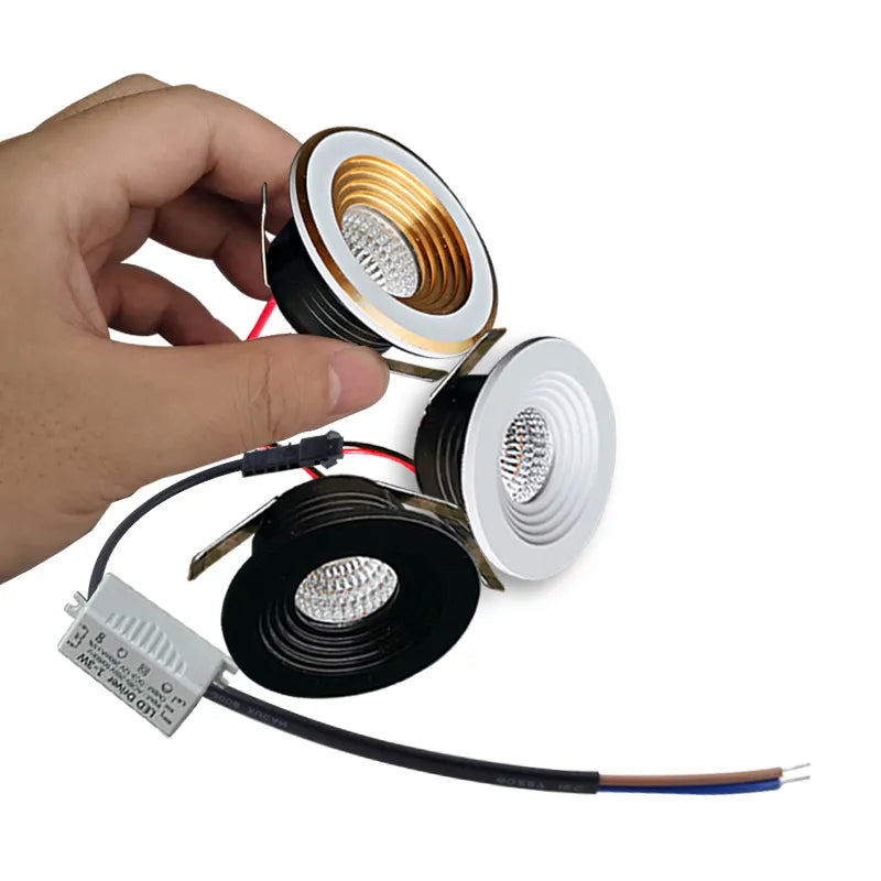 Recessed mini Spotlight 3w LED indoor ceiling light 110v 220 volt Deep anti-glare small downlight with driver set