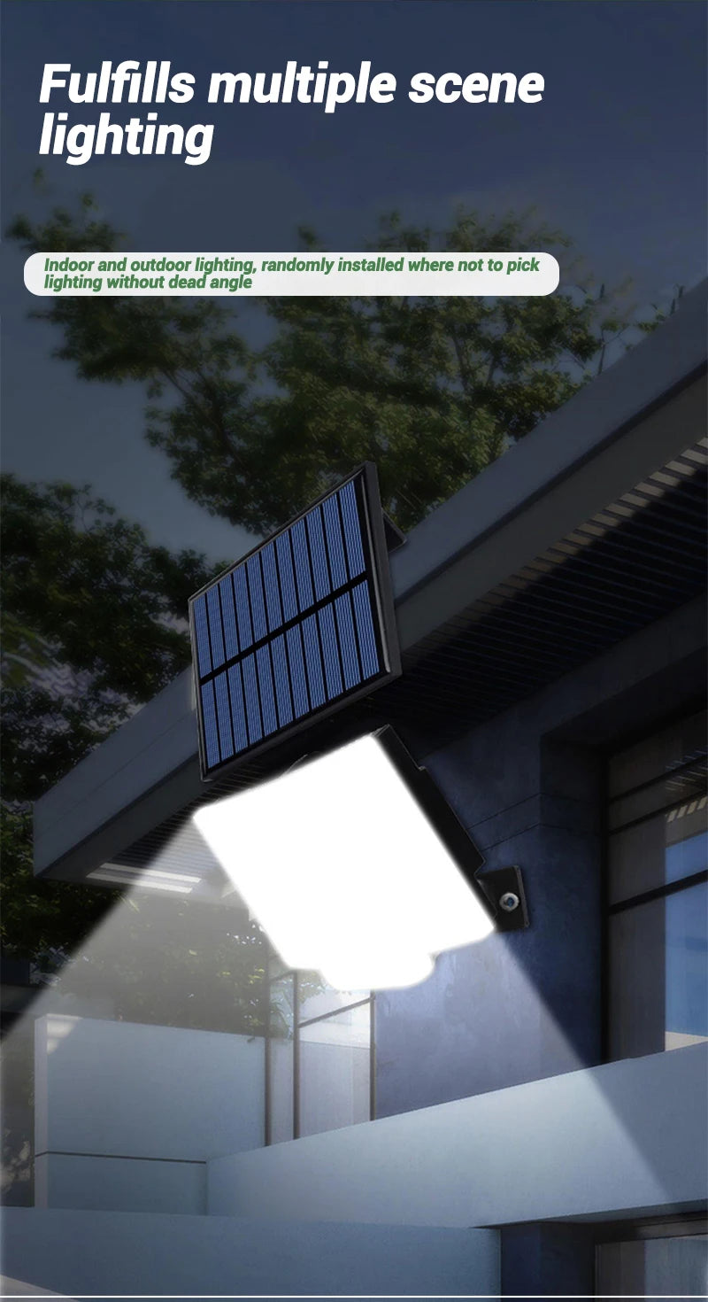 106LED Solar Light Outdoor Waterproof with Motion Sensor Floodlight Remote Control 3 Modes for Patio Garage Backyard Solar Lamp
