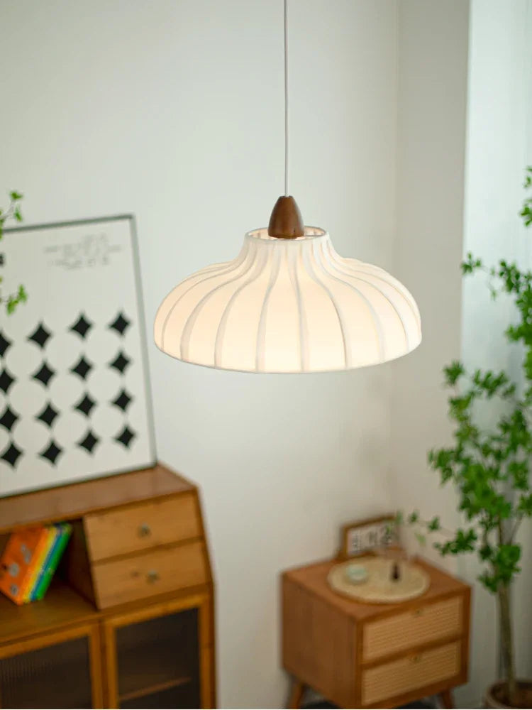Japanese Style Fabric Pendant Light Chandelier - Minimalist Cloth Hanging Ceiling Lamp Fixture for Dining Table, Restaurant, Shop & Apartment Living Room