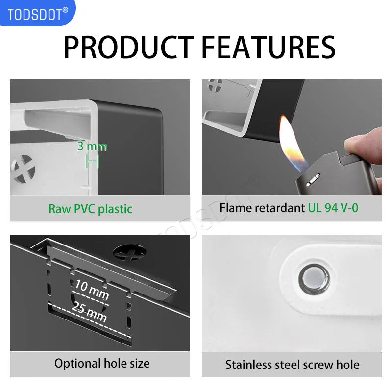 UL 94 V-0 Flame Retardant Wall Socket Box | 40mm White Surface Mount PVC Box