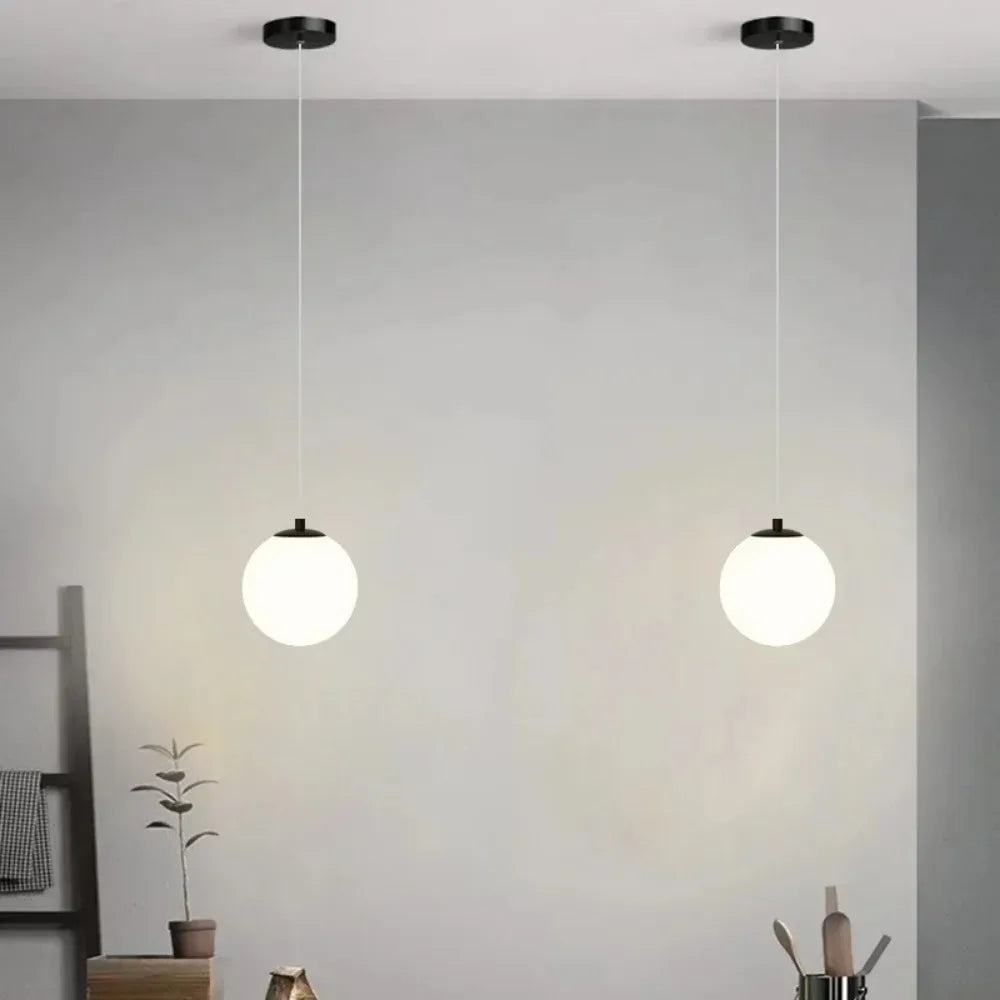 Nordic Modern Glass LED Pendant Lights Dining Room Bedroom Gold Chandelier Fixtures Indoor Restaurant Bar Decor Hanging Lamp