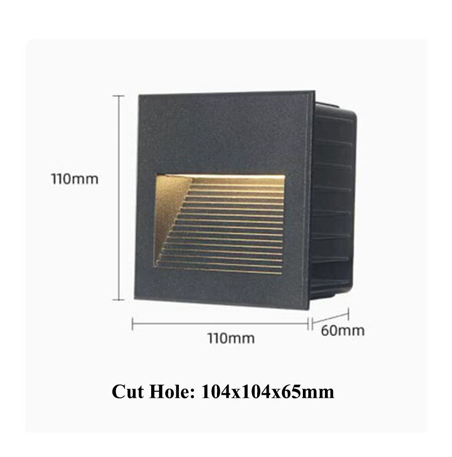 IP65 Outdoor Wall Sconce Lamp Waterproof LED Step Light Outdoor Recessed Stair Light Garden corridor LED Footlight