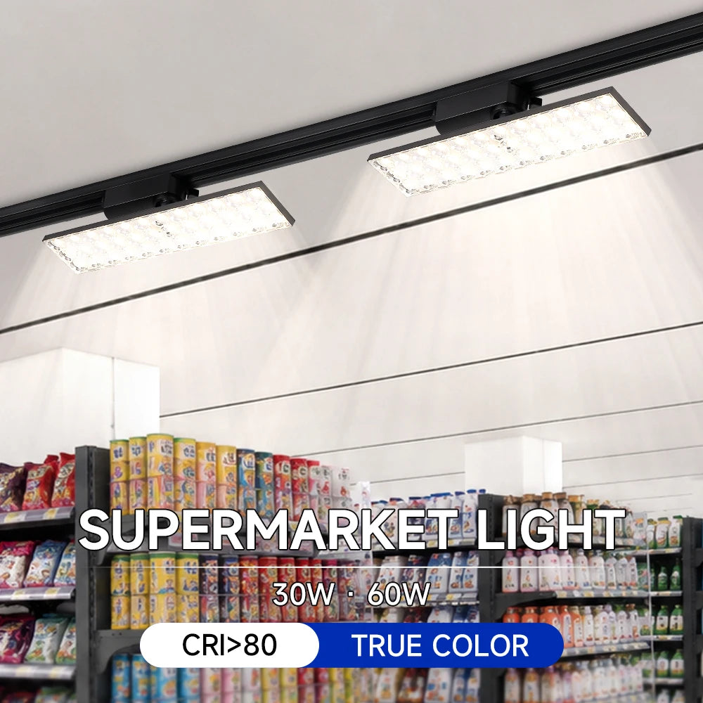 Neutral White LED Track Spotlight - Adjustable Rail Ceiling Lamp Fixture for Home, Retail Shop & Commercial Mall Decor