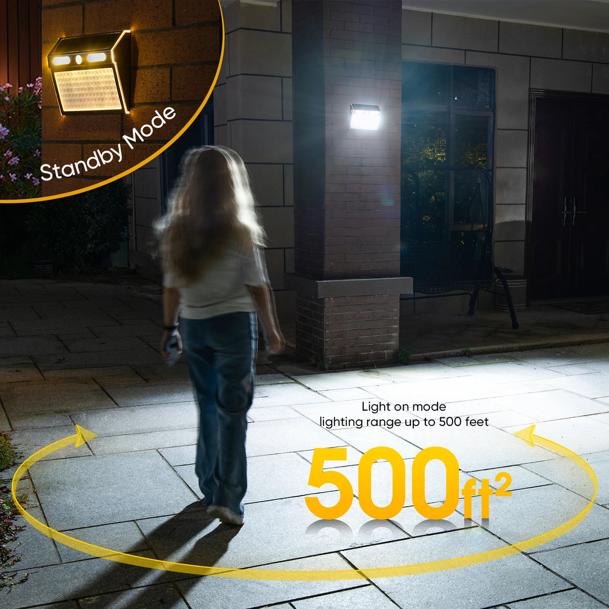 112 LED Solar Motion Sensor Wall Light - Waterproof Outdoor Security Lamp for Garden