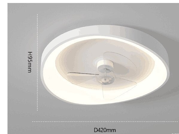 Modern minimalist bedroom fan ceiling lamp white restaurant lamp smart creative home Nordic personality room fan lamp 110V 220V