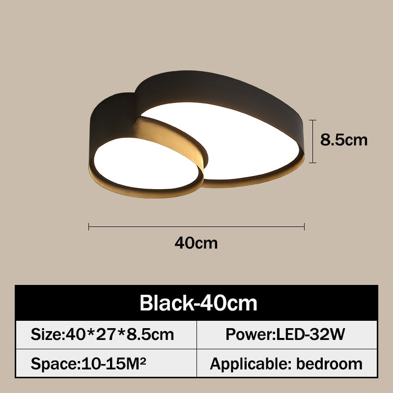 Modren LED Ceiling Lamps Living Dining Room Study Bedroom Nordic Minimalist Acrylic Black White Home Decor Lustre Lights Fixture