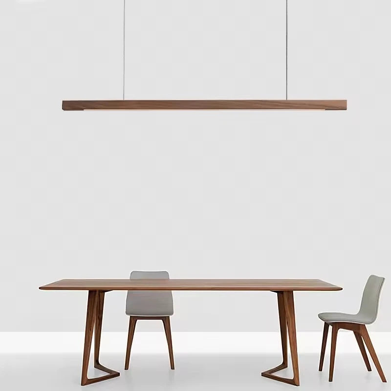 Nordic Walnut Solid Wood Pendant Light LED for Dining Tables, Study Rooms, Bar Counters, Office Desks, Indoor Home Lighting