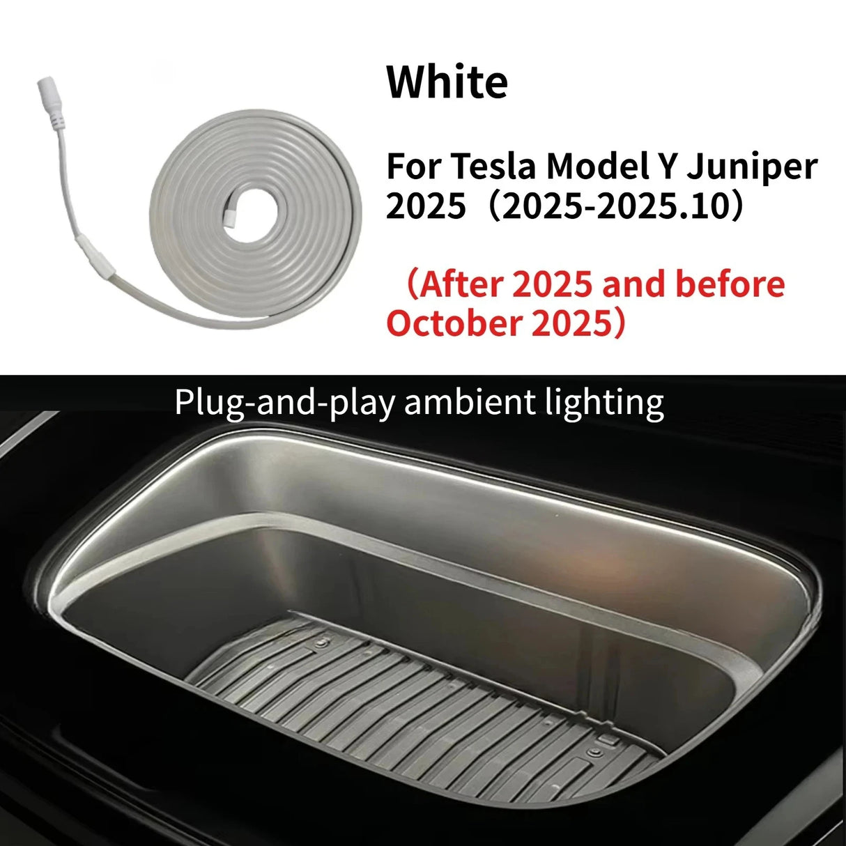 For Tesla Model Y/YL Juniper 2026 Car Front Trunk LED Light Bar Strip Interior Brightening Decorative Lamp Strip Automatic Light