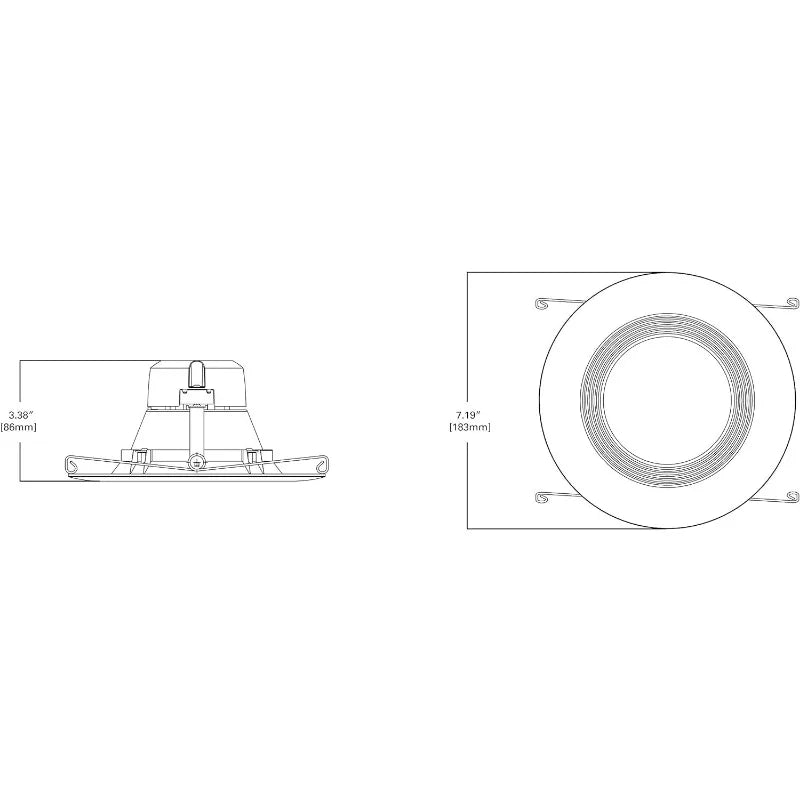 6 inch Recessed LED Can Light – Retrofit Ceiling & Shower Downlight – 3000K - Baffle White Trim - 6 Pack