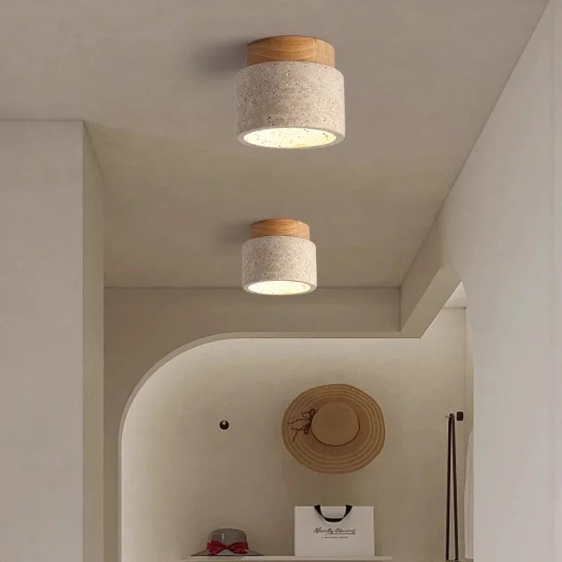 Travertine Stone LED Ceiling Lamp Aisle Corridor Light Fixture For Living Room Dining Room Bedroom Decor Chandelier Ceiling Lamp