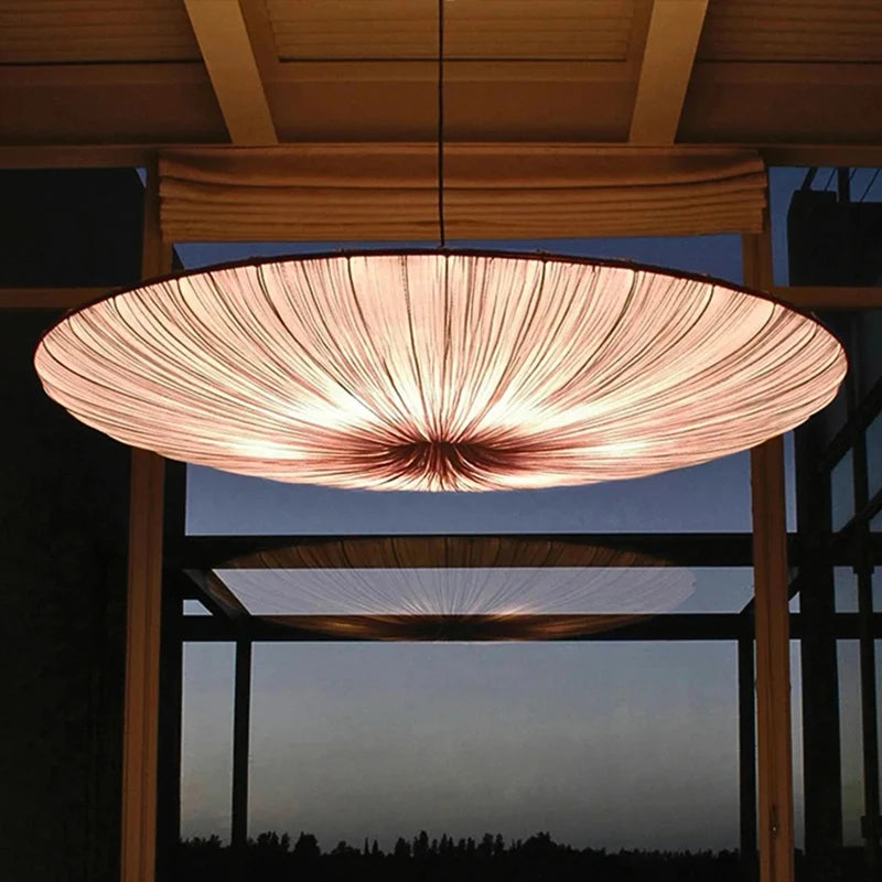 Japanese Wabi Sabi Cloth Pendant Light Bar Living Room B&B Bedroom Nordic Ceiling Chandelier Lighting Decor Lustre Hanging Lamps