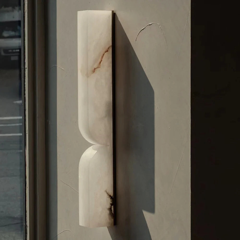 Spain Natural Marble Alabaster Wall Lamp Living Room Background Wall Bedroom Bedside All Copper Wall Lamp Alabaster Lighting