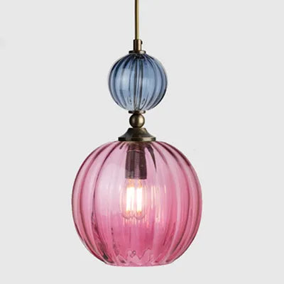 Modern stained glass chandelier Restaurant bar bedside creative bedroom personality model room Pendant lamp home decor Light